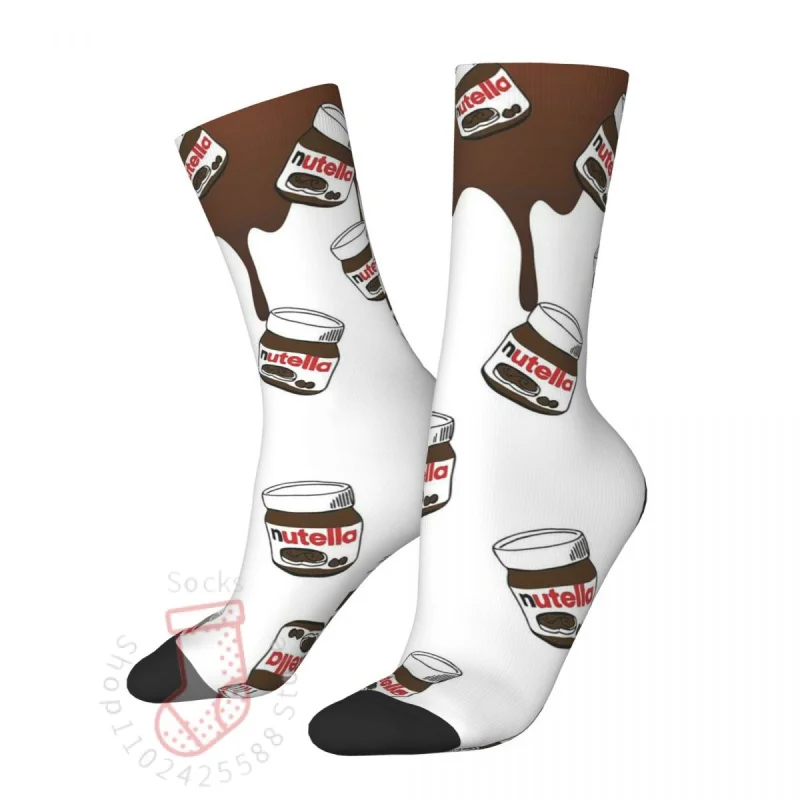 

Winter Warm Harajuku Men's Women's Foods Cartoon Nutella Socks oloate Lover Breathable Socks