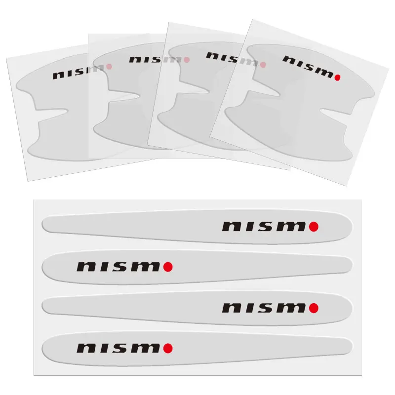 Фото Для Nissan Nismo Logo X-Trail Xterra Qashqai Sylphy Versa Tiida Almera Altima наклейки на дверную ручку автомобиля наклейки аксессуары №2