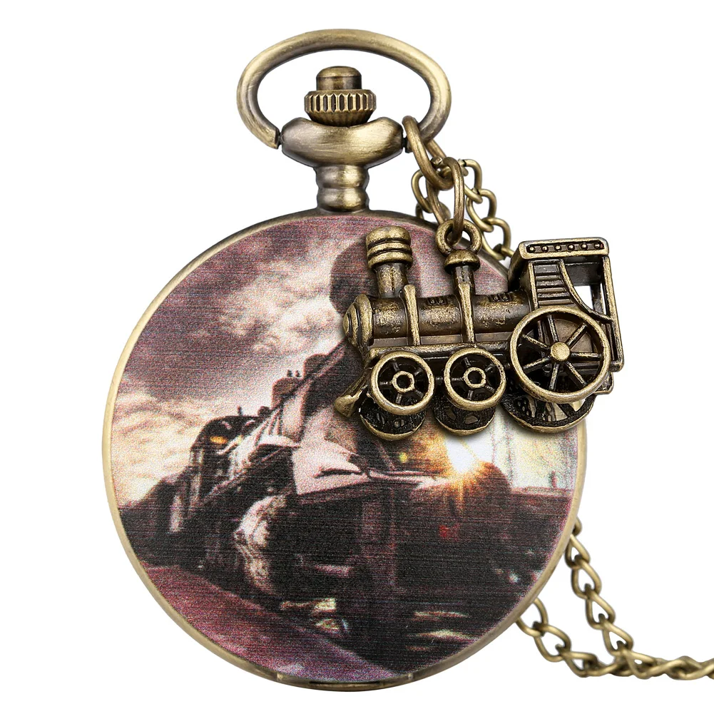 

Classical Men Women Pendant Necklace Clock Slim Chain Train Tag Arabic Numeral Dial Exquisite Quartz Pocket Watch Unique Present