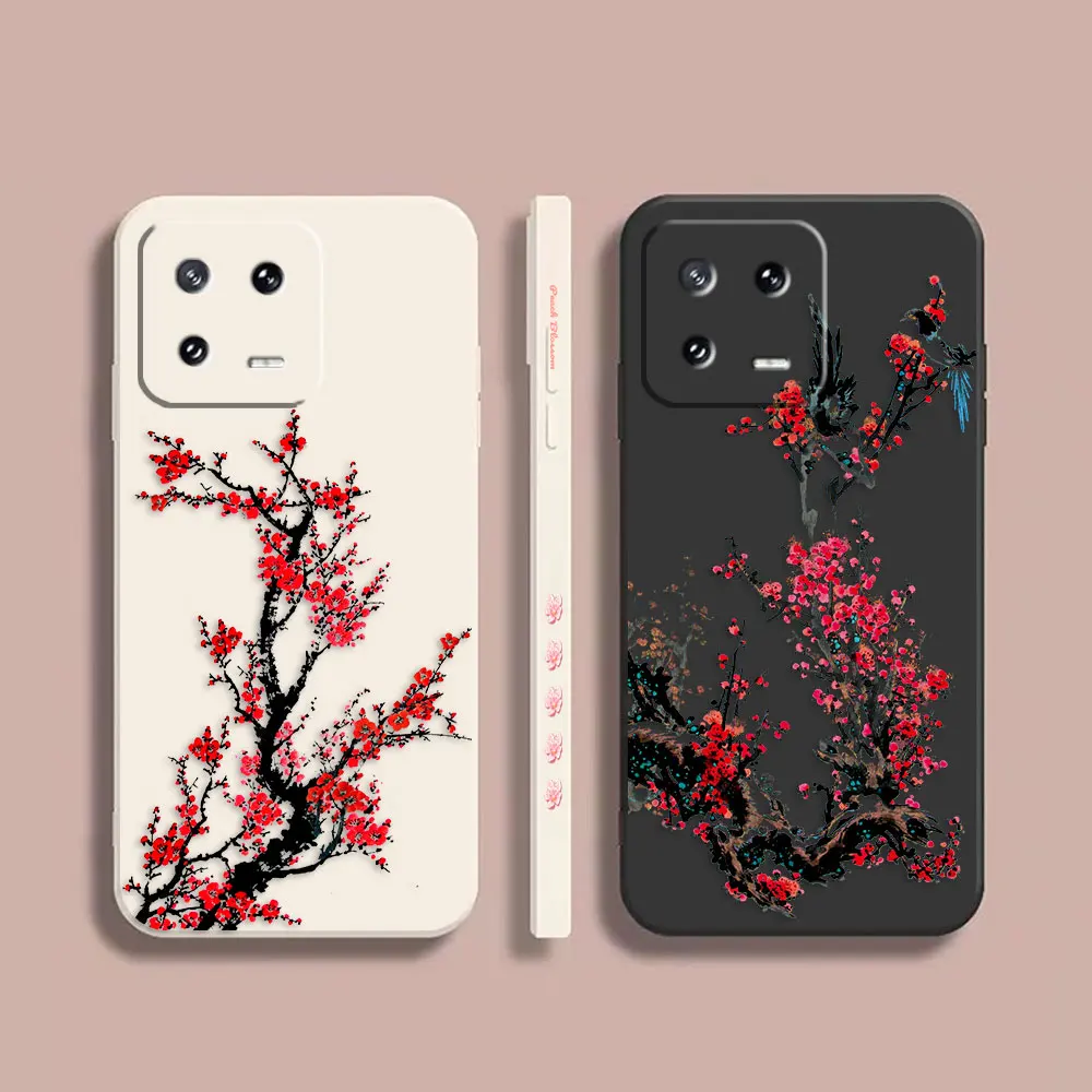 

Case For Xiaomi PCOO F3 F4 F5 M3 M4 M5 X3 X4 X5 MIX 3 4 Black Shark 4 5 GT Pro 4G 5G Case Funda Cqoue Shell Pretty Plum Blossom