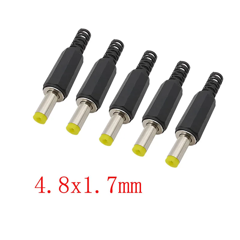 

5/10 шт. штекер постоянного тока 4,8x1,7 мм, разъем-адаптер, тип пайки, электронный ремонт «сделай сам», 4,8*1,7 мм, разъемы постоянного тока