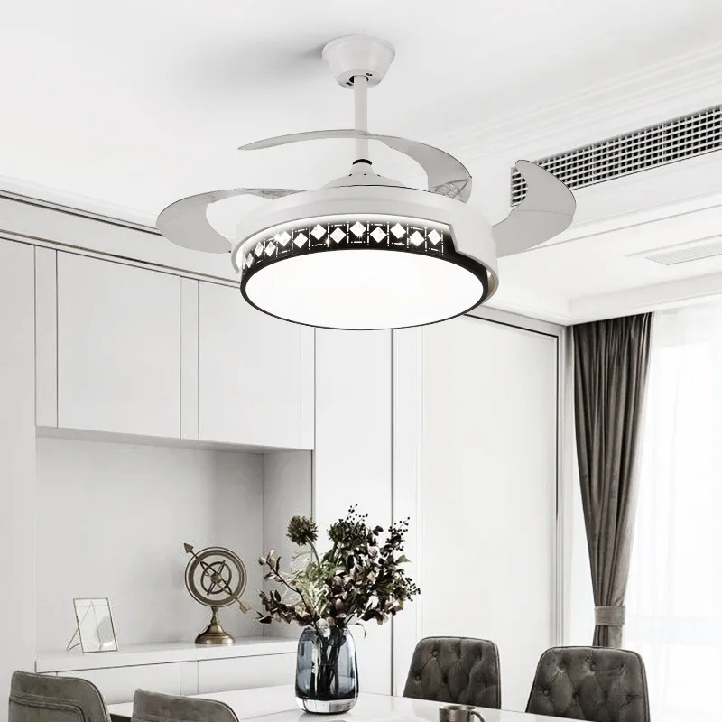 

Led light Celing Fan Pendant Lamp Chandelier Art Inverter invisible modern minimalist dining room bedroom electric home stall