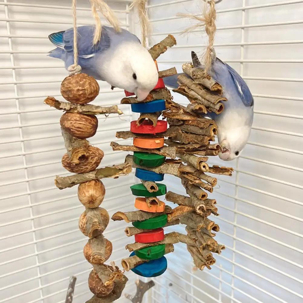 

Подвесная игрушка для птиц, декоративный зеленый пигмент ручной работы, деревянная игрушка для кусания птиц, аксессуары для домашних живот...