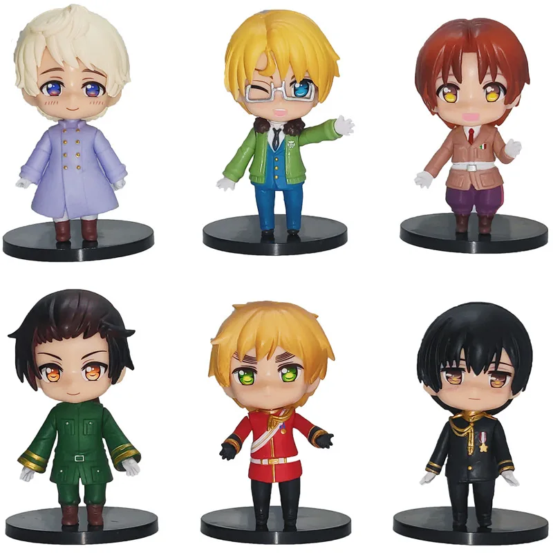 

Anime Figures 6pcs/set Hetalia Axis Power Figures Feliciano Vargas Hetalia World Stars PVC Action Figure Collection Model Toys