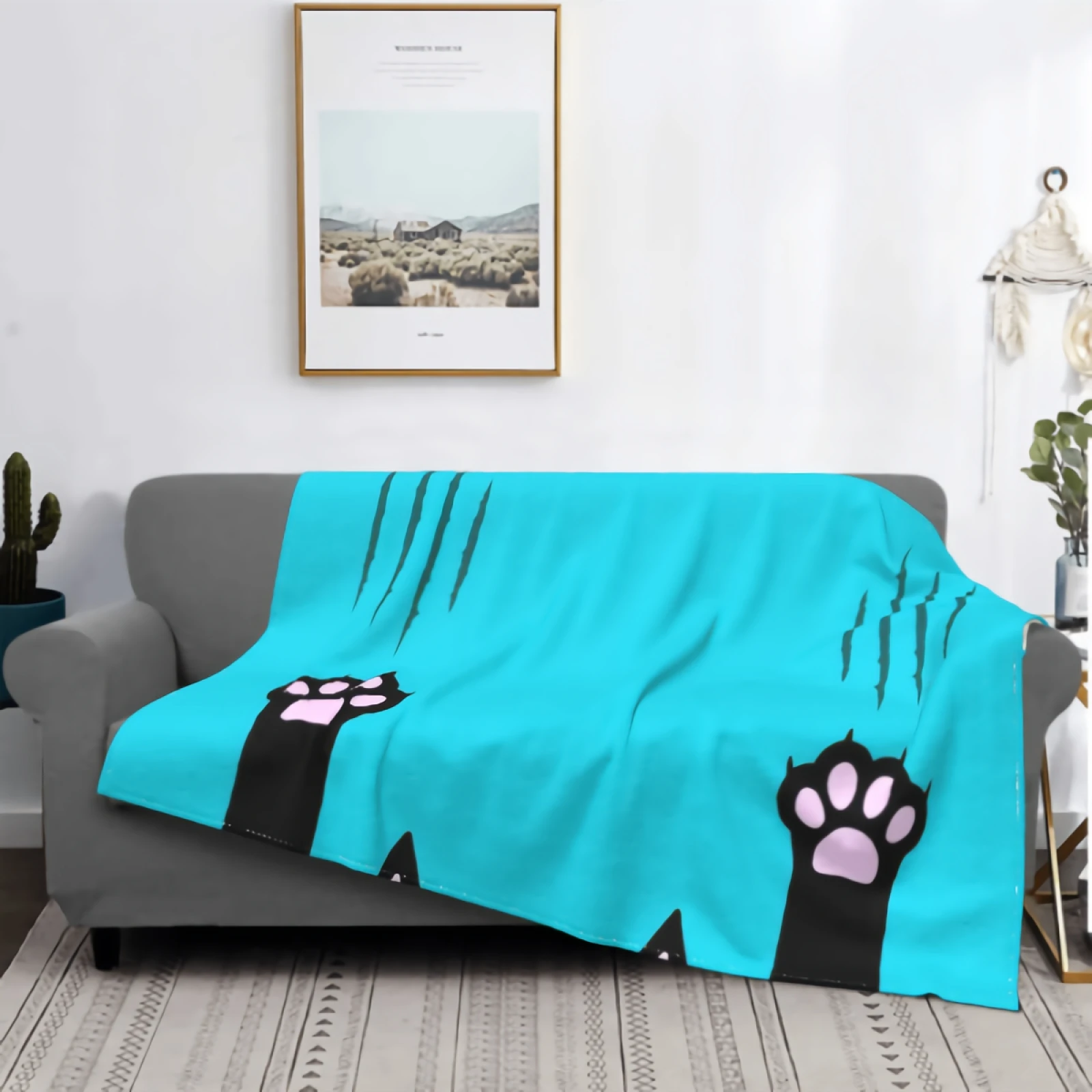 

Одеяло с кошачьими крапанами, мягкое Фланелевое покрывало для кровати, мягкое, пушистое, уютное, для дивана