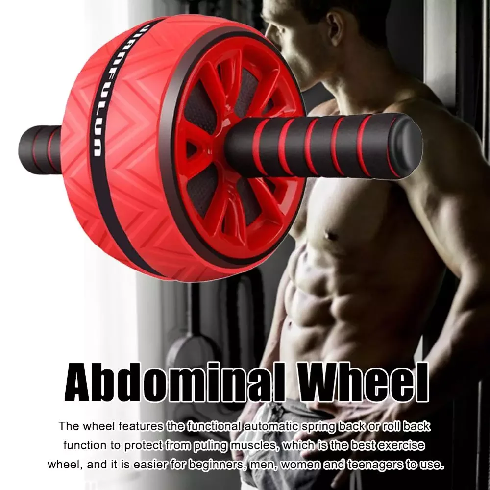 Wheel + Free Large Size Kneeling Pad Sport Men And Women Thin waist training abdominal muscle fitness equipment