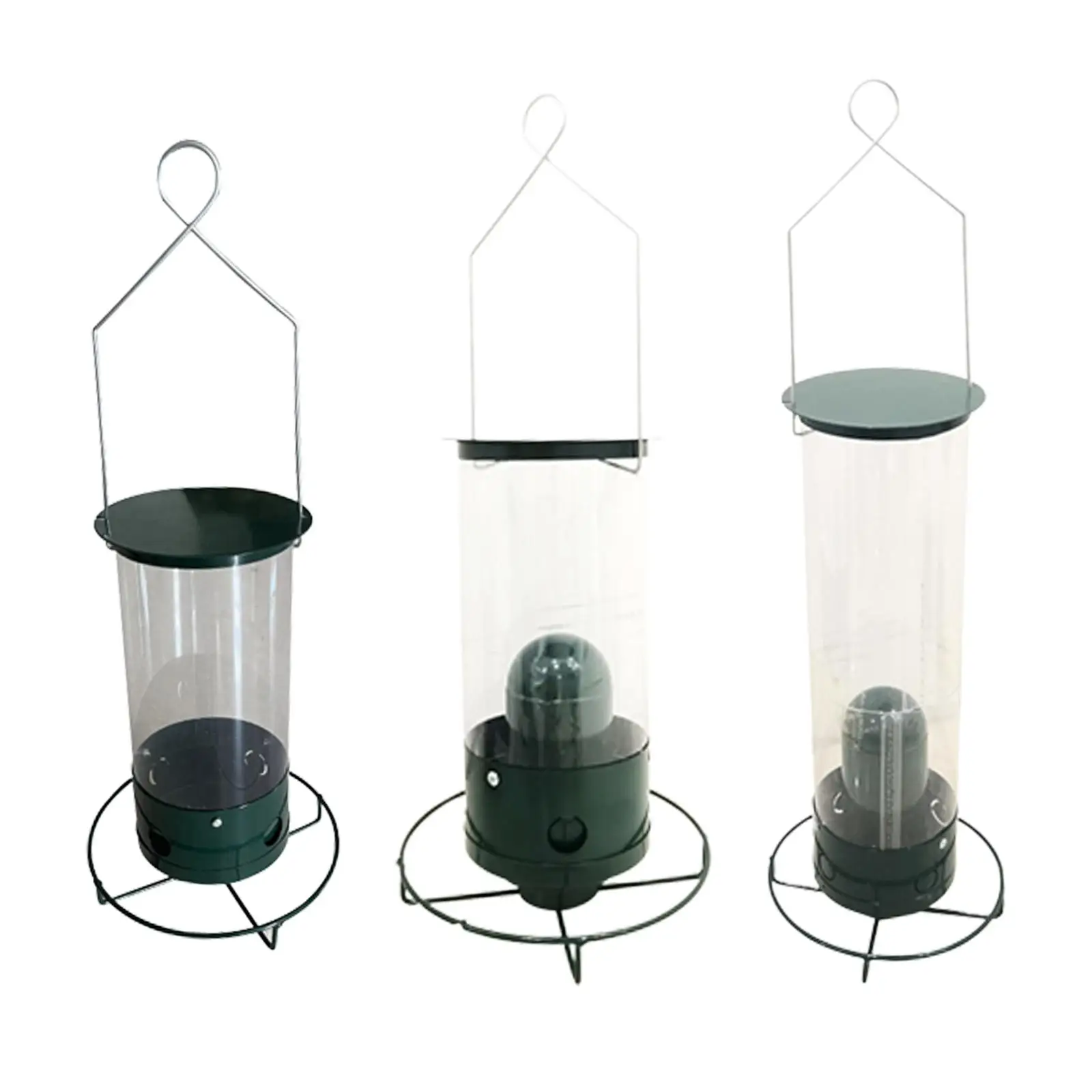 Birds Shelter Removable Tray Metal Hanging Food Dispenser Outdoor