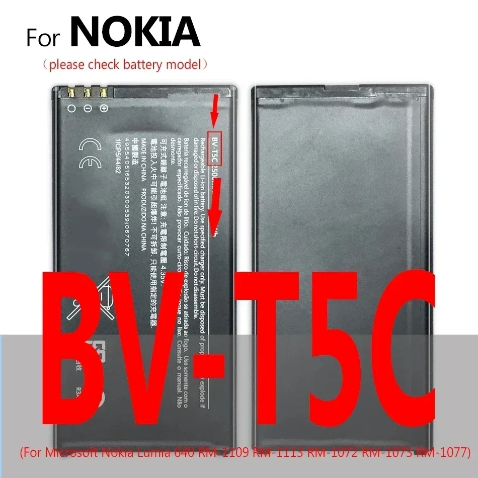 Аккумулятор BV T5E/5J/L4A/T5C/T4B BN-06 BL-5C BL-4C BL-5CT BL-5J BP-5M для Microsoft Nokia Lumia 2255 2270 1325 C5-02 640 X9 5610XM