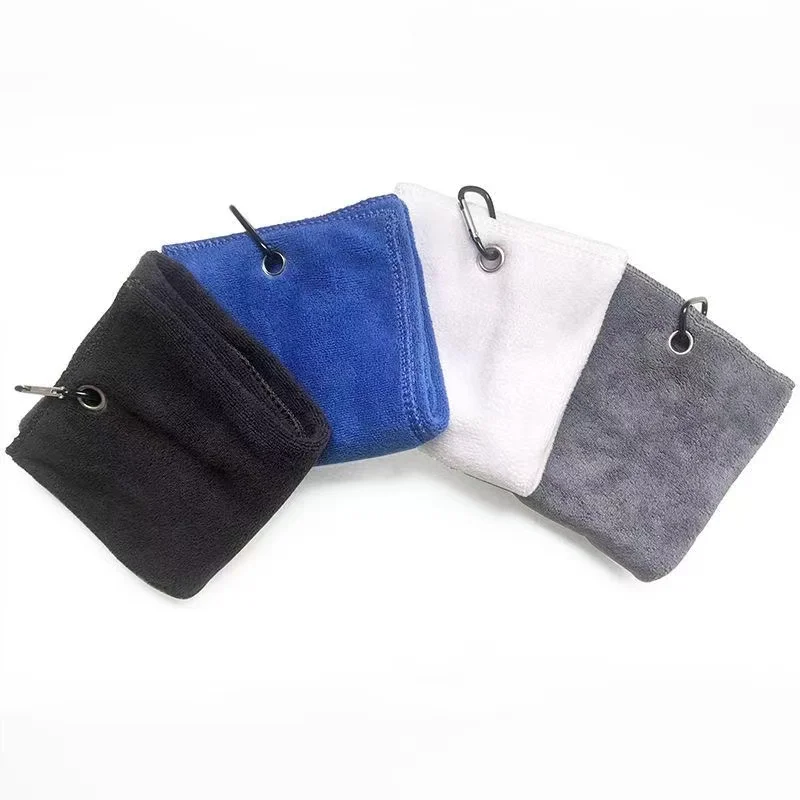 Towel For Golf Bags With Clip Microfiber Golf Toweltri-fold 