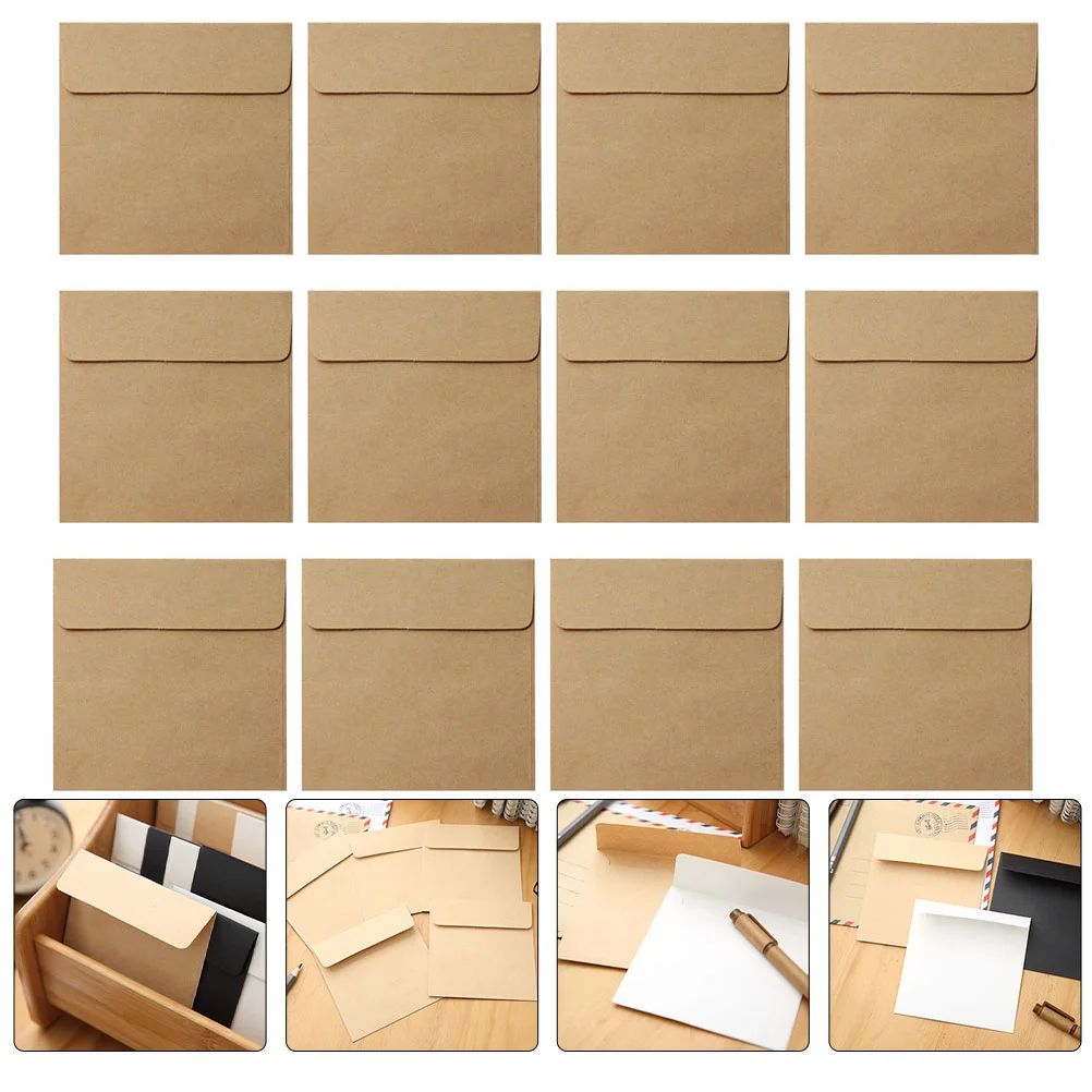 

100 Pcs Kraft Envelope Wedding Invitation Card Envelopes Cards Holder Budget Cash Packets Paper