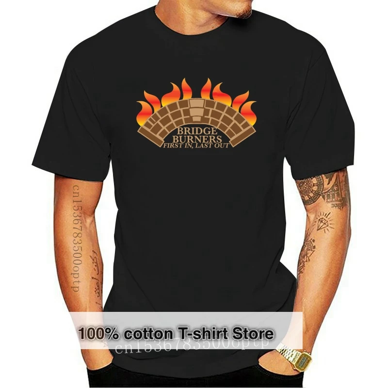 

Bridgeburners first in last out with a burning bridge Mens Black T-Shirt