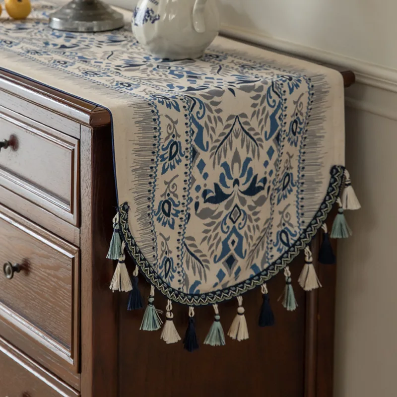 Льняная дорожка для стола Vintage, 86 дюймов
