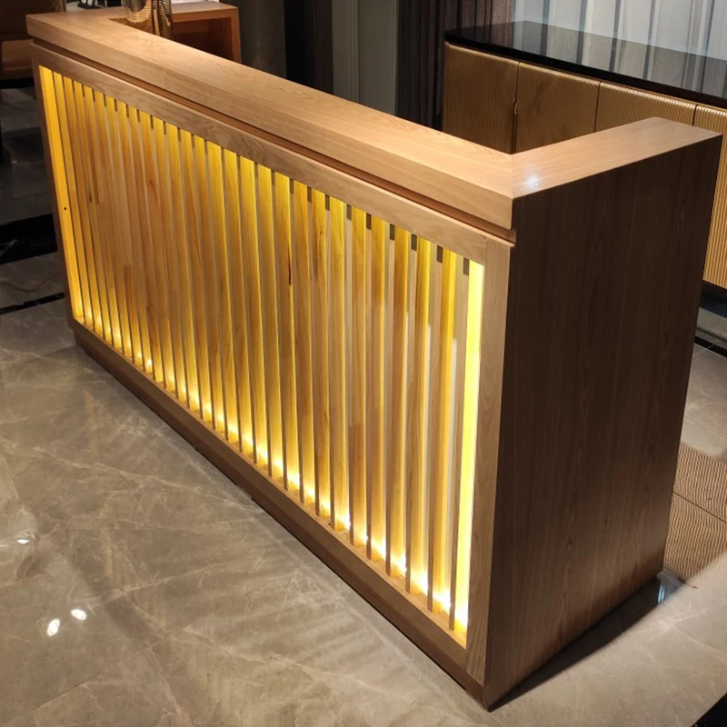 Деревянные центральные стойки регистрации для клиентов касса салона красоты