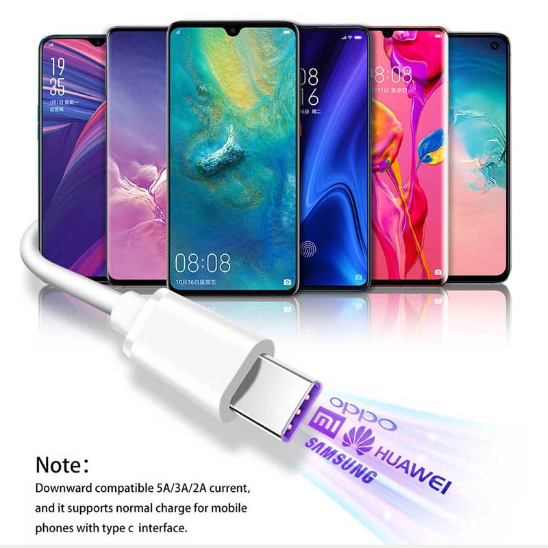 Кабель USB Type-C для быстрой зарядки 5 А Samsung S21/S20/S9/S8/Xiaomi/Huawei P40/P30 Pro |