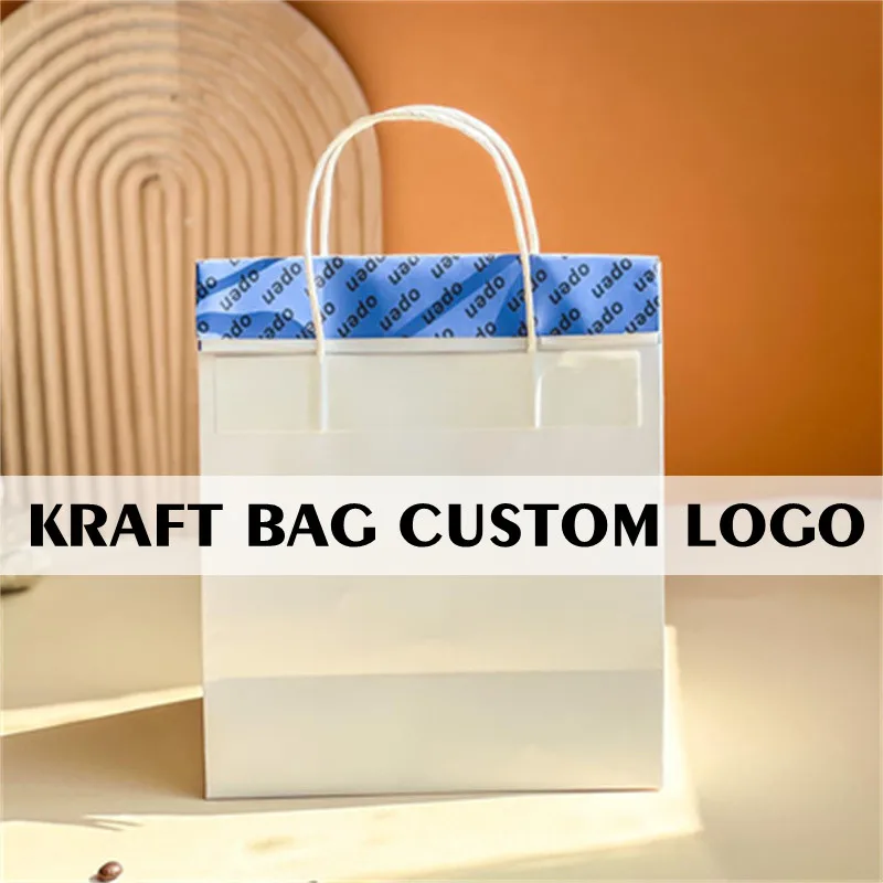 

Customize Bags With Logo Small Paper Kraft Bag For Packaging Clothing Coffee With Handle For Business 22071904