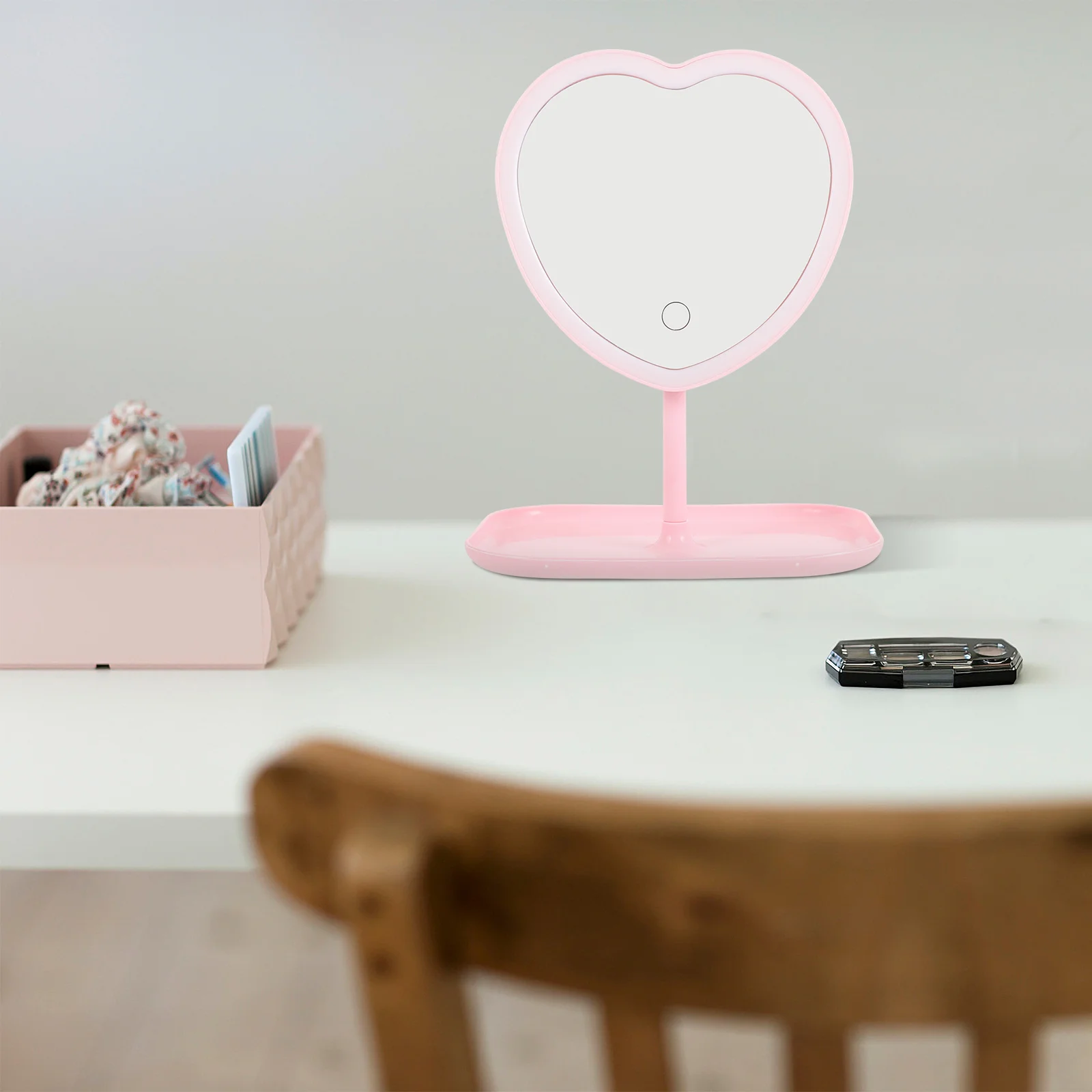 Зеркало для рабочего стола Love Beauty Makeup Перезаряжаемый через USB светодиодный