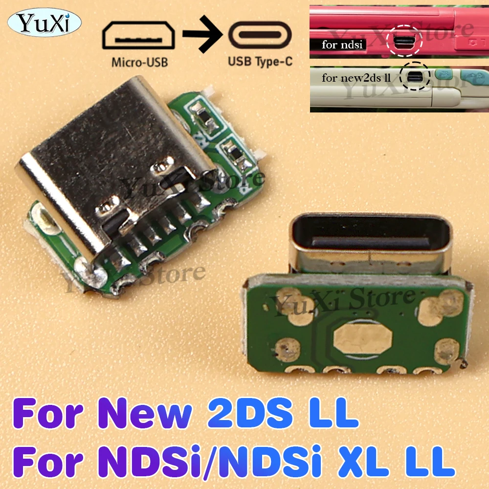 Фото 1 шт. порт зарядки Type-C для NDSi NDSi XL LL, новый контроллер геймпада 2DS LL, USB-микрозарядное устройство, плата Mod DIY Part №1