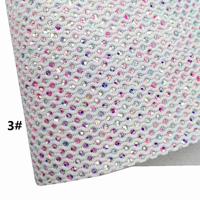 Листы из искусственной кожи с сеткой и блеском 21 х29 см