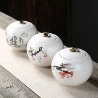 modern ink porcelain tea cans sealed ceramic cans with lid moisture proof candy coffee cans crafts storage containers home decor