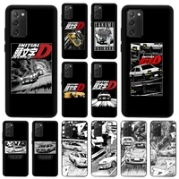 phone case for samsung s21 plus s20 fe s10 lite s9 initial d manga black soft shockproof cover for galaxy note 20 ultra 10 9 8