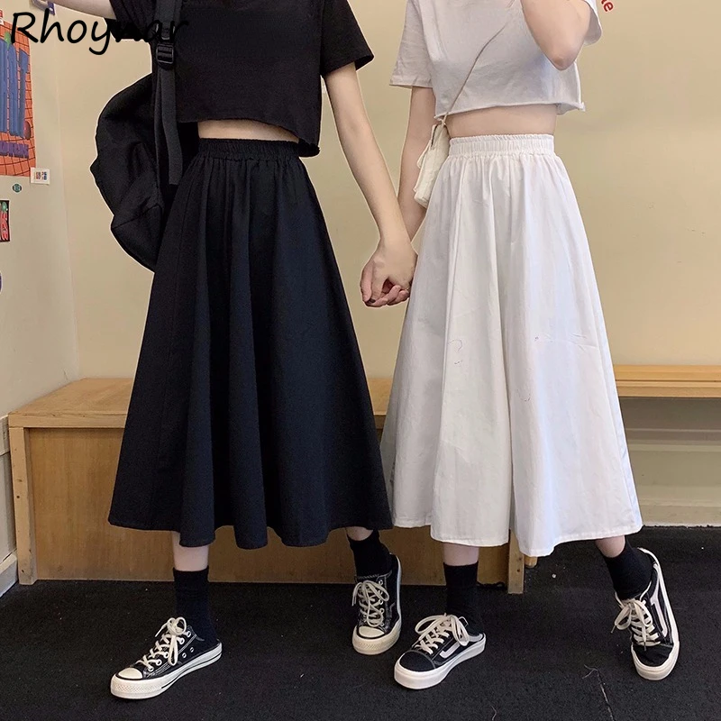 

Skirts Women Summer Solid Preppy Style Friends Street Wear Elegant High Waist Ulzzang Popular Sweet Retro Chic Vacation Young