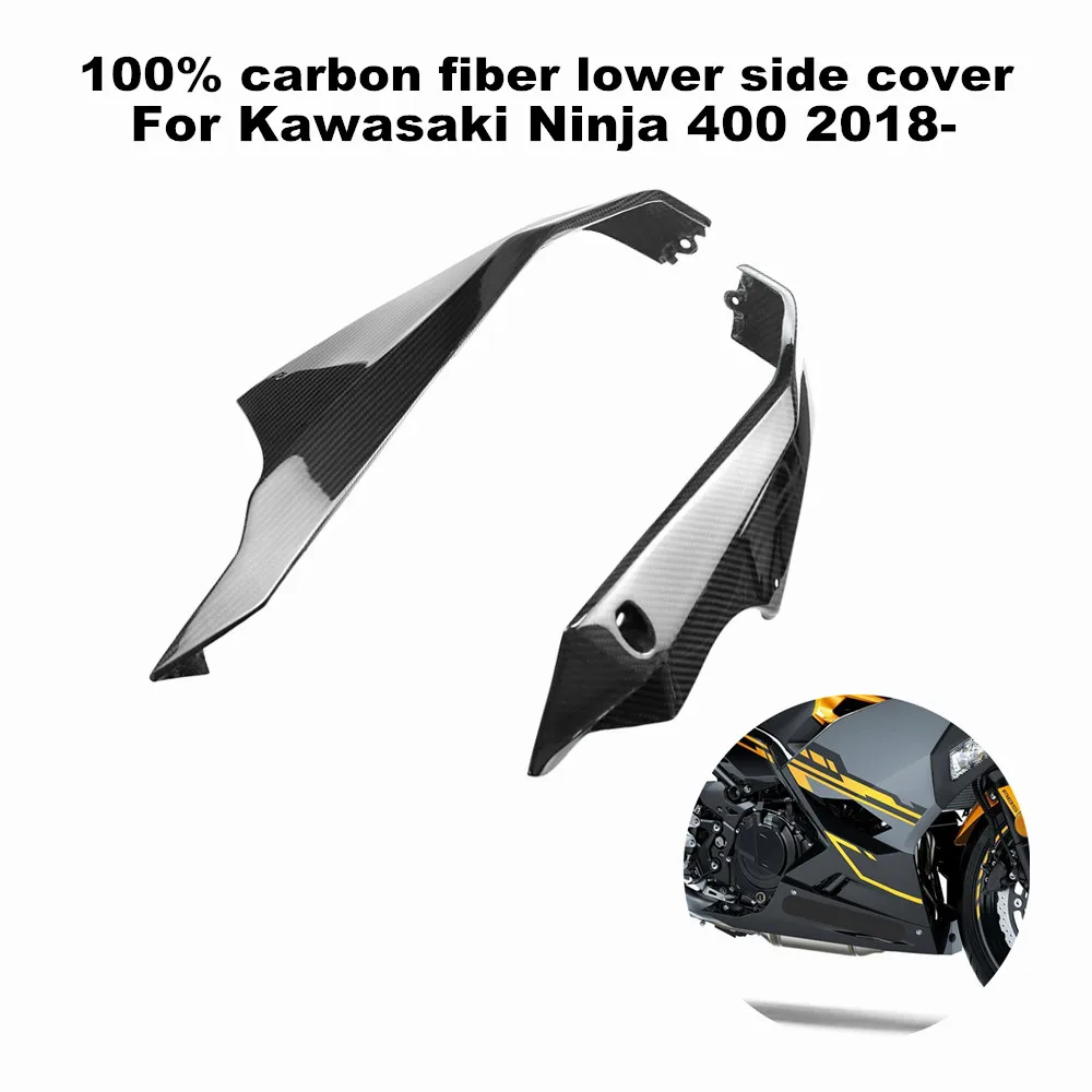 

Suitable for Kawasaki Ninja 400 2018-Motorcycle 100% 3K Carbon Fiber Lower Deflector Cover Lower Side Cover