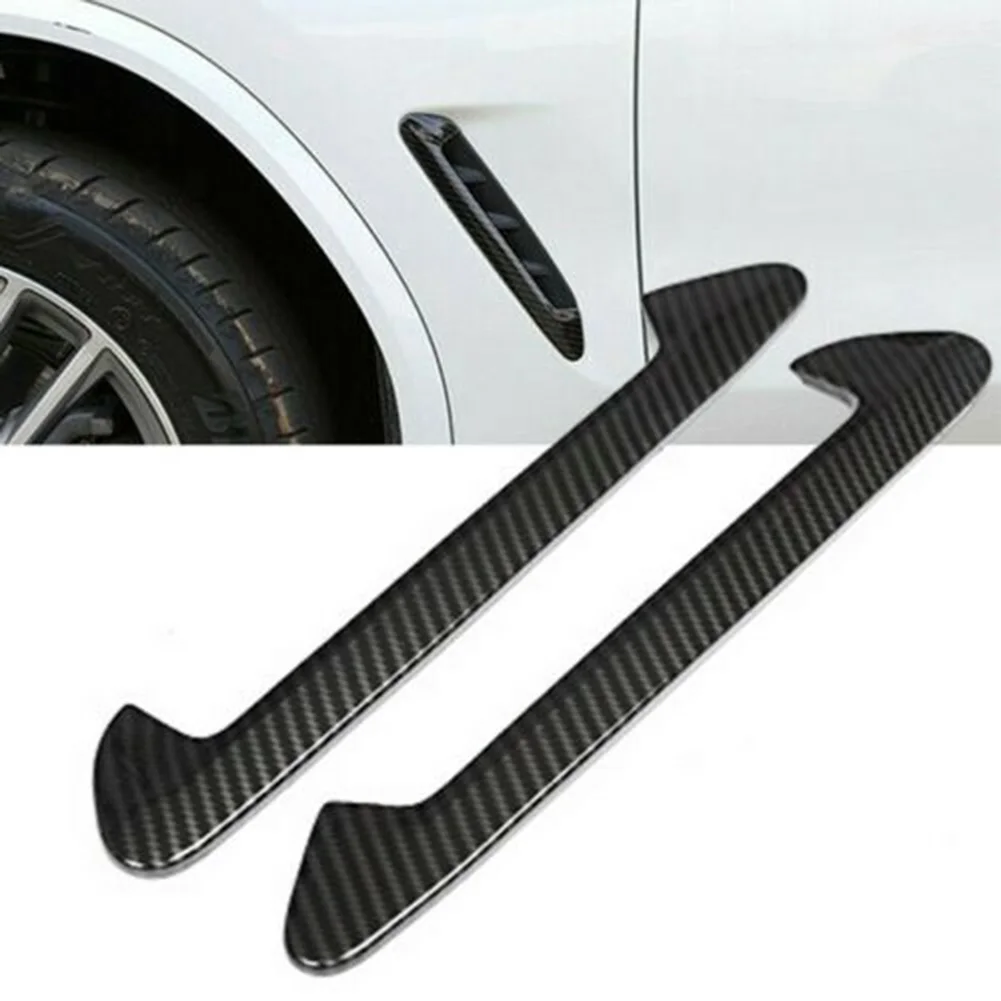 

2pcs Decorative Strips Car Side Air Fender Vent Cover Trim Protection For BMW X3 G01 X4 G02 2018 2019 2020 Glossy Black