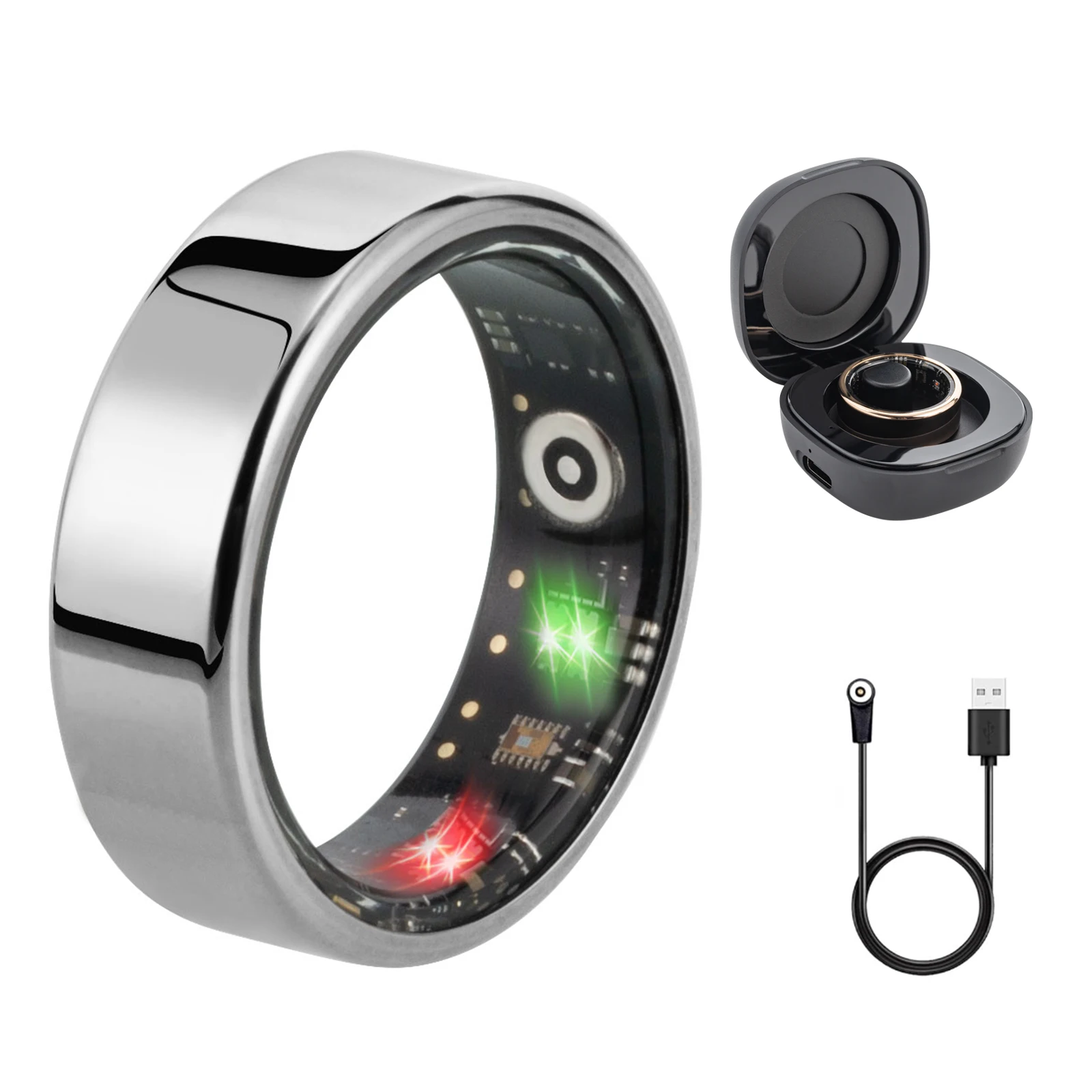Фото Yarrasonic Anillo inteligente пульсометр из нержавеющей стали трекер сна калории низкая цена умное кольцо для мужчин без приложения №2
