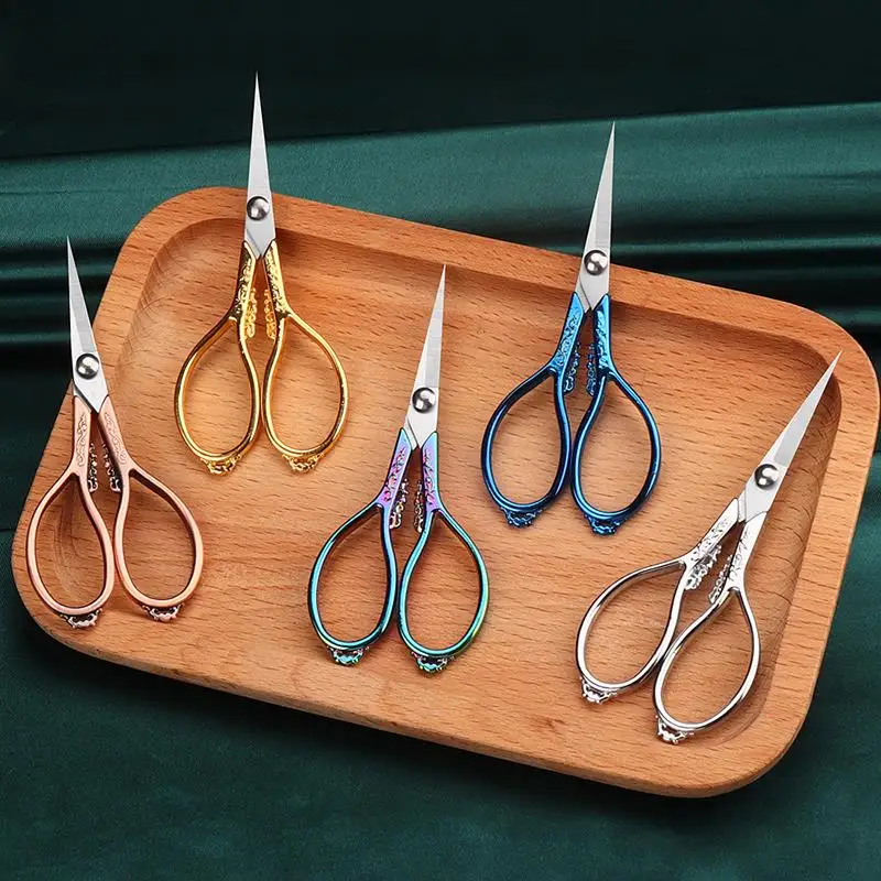 

1Pc Retro Scissors Cross Stitch Antique Vintage Scissors Thread Embroidery Scissor Sewings For Handicraft Household Sewing