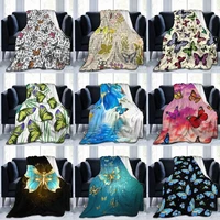 butterfly blanket letters throw blanket for couch sofa flannel travel nap blanket for adult kid bedding decorations