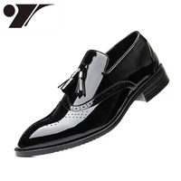 new mens casual leather shoes tassle fashion brogue nude shoes plus size dress shoes for men