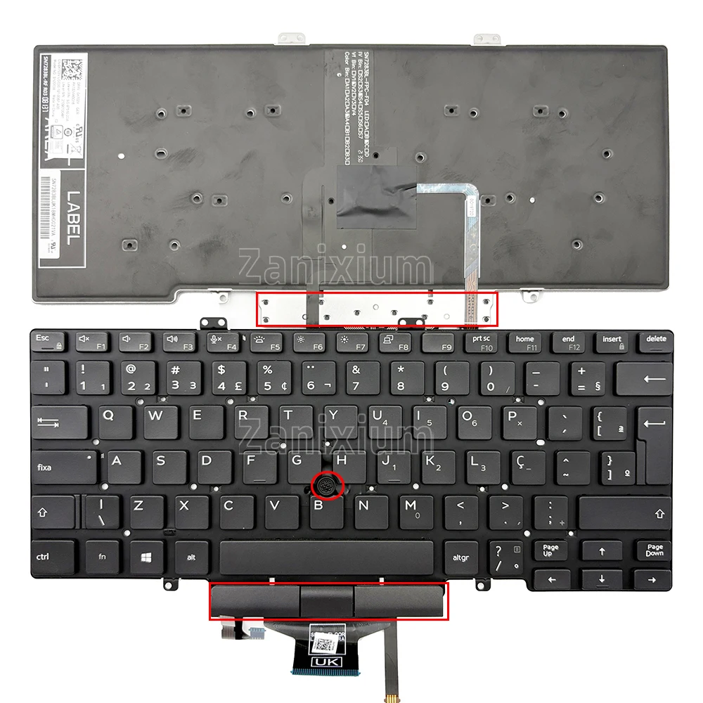 Фото Французский |   Бразильская клавиатура с подсветкой для DELL Latitude 7410 5410 5411 5400 5401 7400 P98G P98G001 P98G003 №2