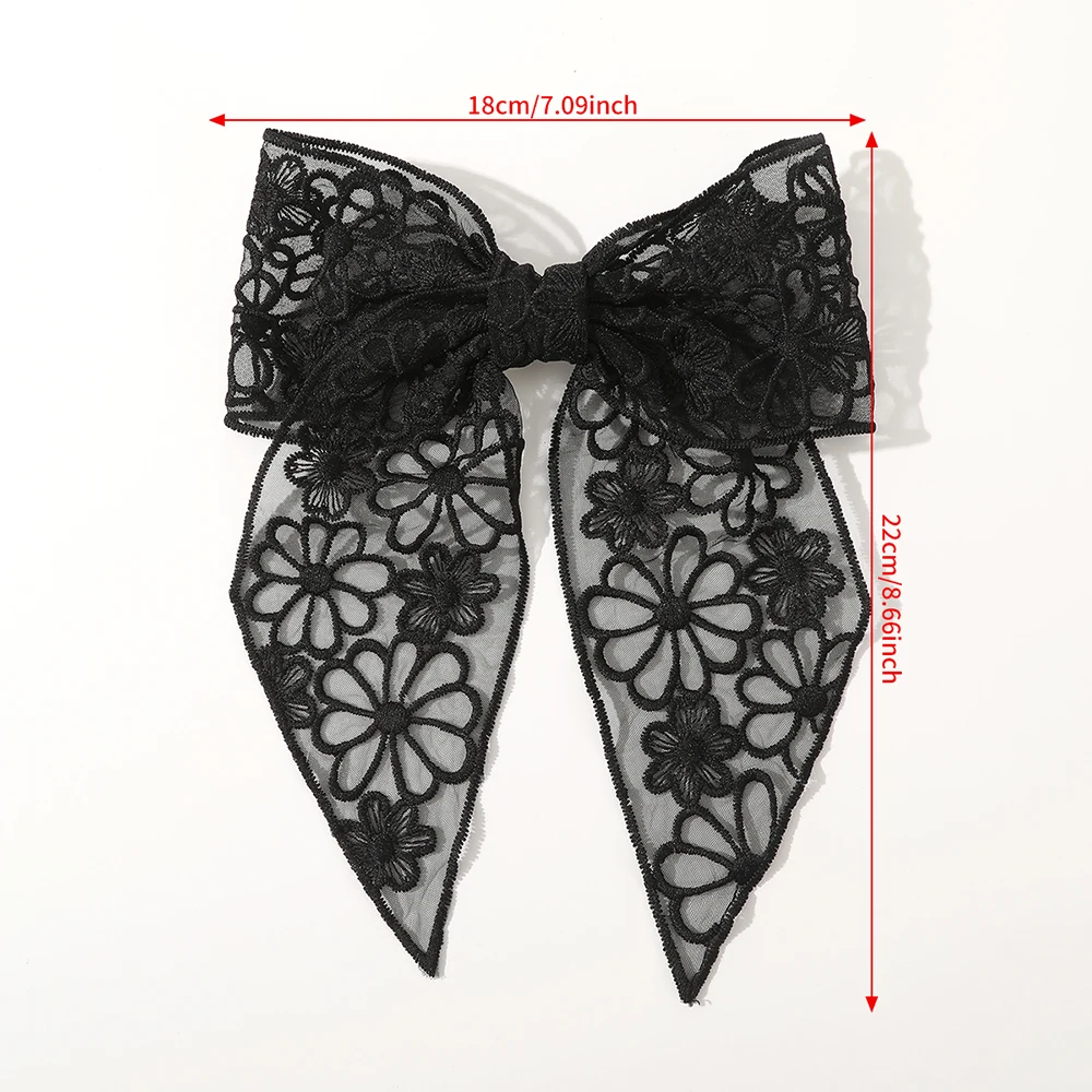 Женская заколка-пряжка для волос с кружевным бантом
