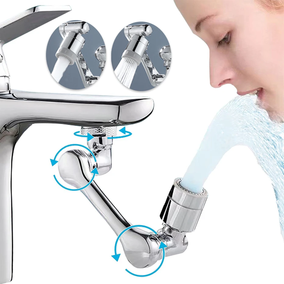 

1080 Universal Rotation Faucet Extender Sprayer Head Kitchen Robot Arm Extension Faucets Mixer Aerator Bubbler Water Tap Nozzle