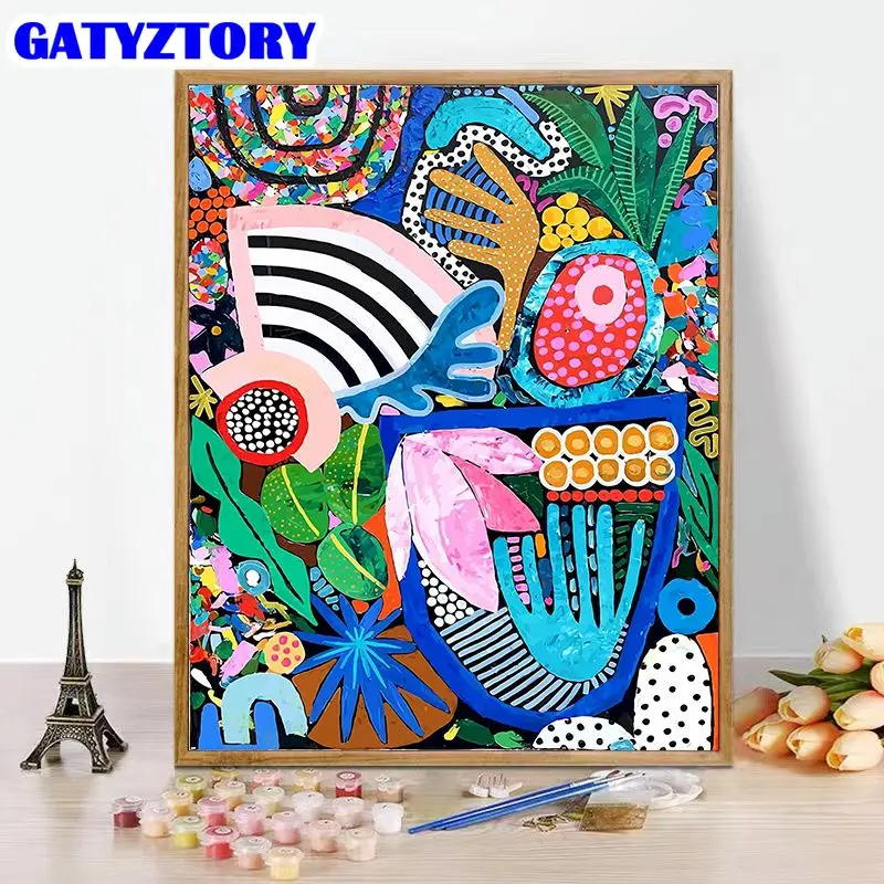 GATYZTORY Painting By Number Abstract Color Landscape Drawing On Canvas Handpainted Art Pictures By Number Gift Kits Home Decor