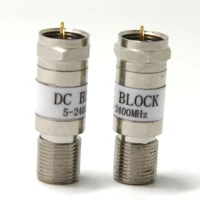 f type cable tv in line voltage blocking capacitor dc block 2 pack