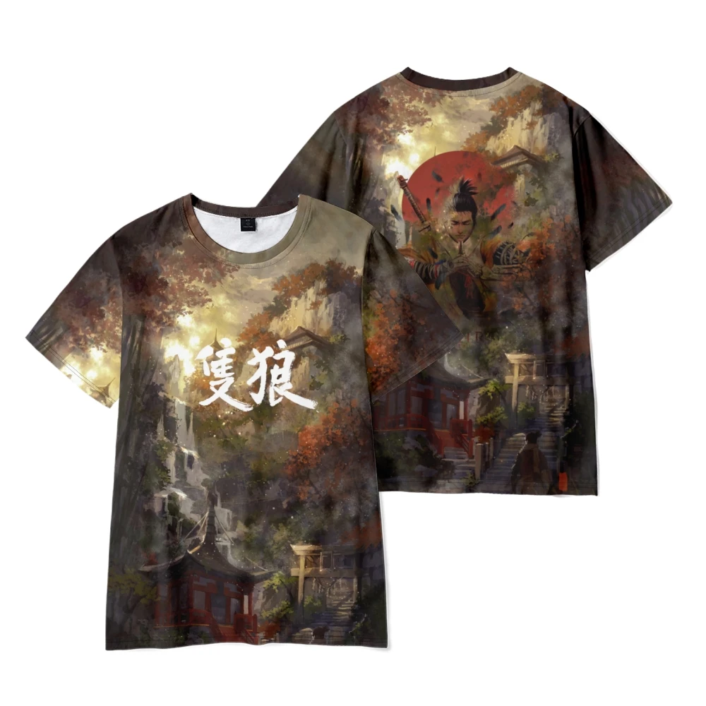 Sekiro Shadows Die Twice Tshirt Crewneck Short Sleeve Women Men T-shirt Harajuku Streetwear 2022 New Anime Game 3D Clothes