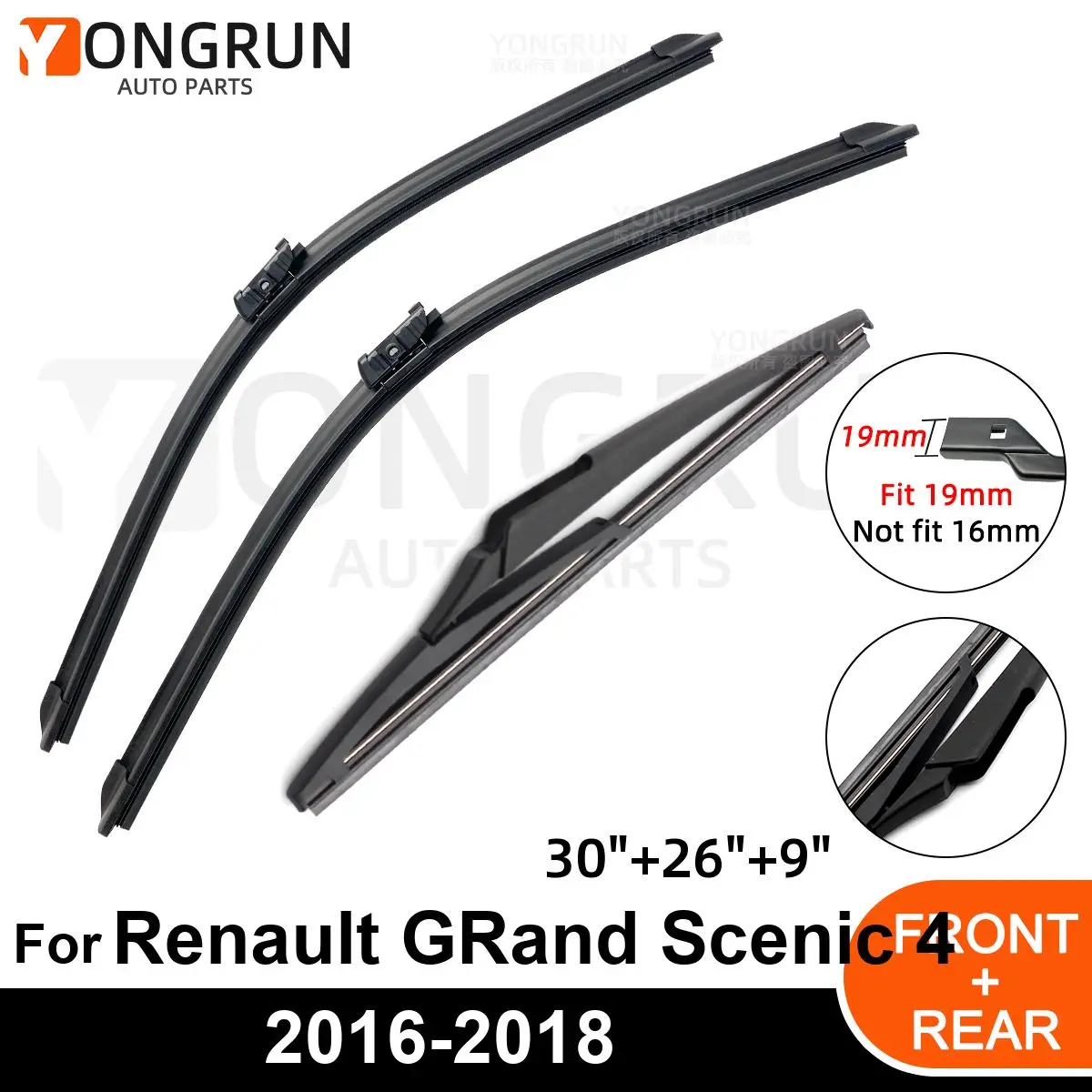 

Щетка стеклоочистителя для Renault GRand Scenic 4, 30, 26, 9 дюймов, 2016, 2017, 2018