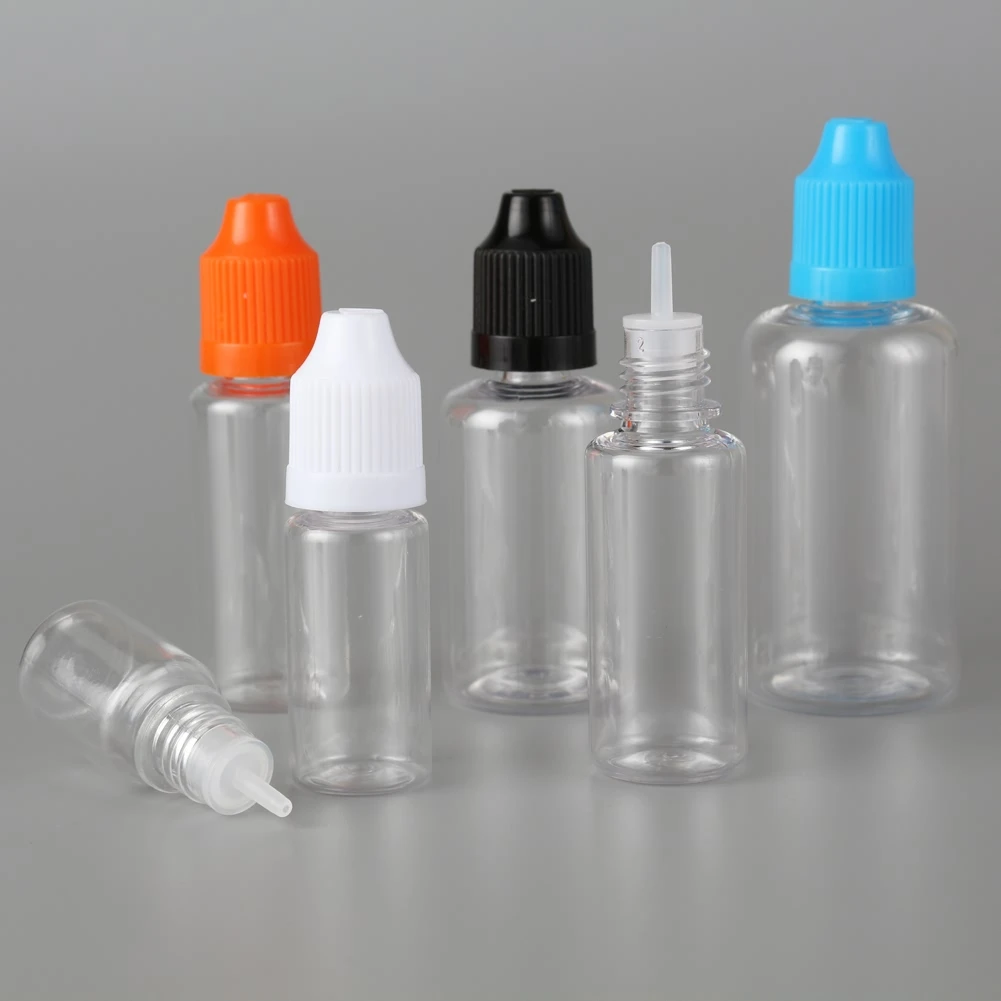 

5Pcs 5ml-100ml PET Clear Dropper Bottles Empty Squeezable Dripper Containers E Liquid Eye Juice Oil Dropper Bottle with Funnel