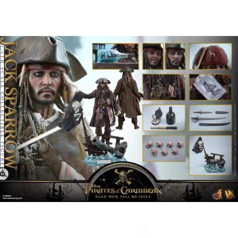 

In Stock HOTTOYS HT DX15 1/6 Pirates of The Caribbean 5 Captain Jack Johnny Depp Action Figure Toy Gift Model Collection Hobbies
