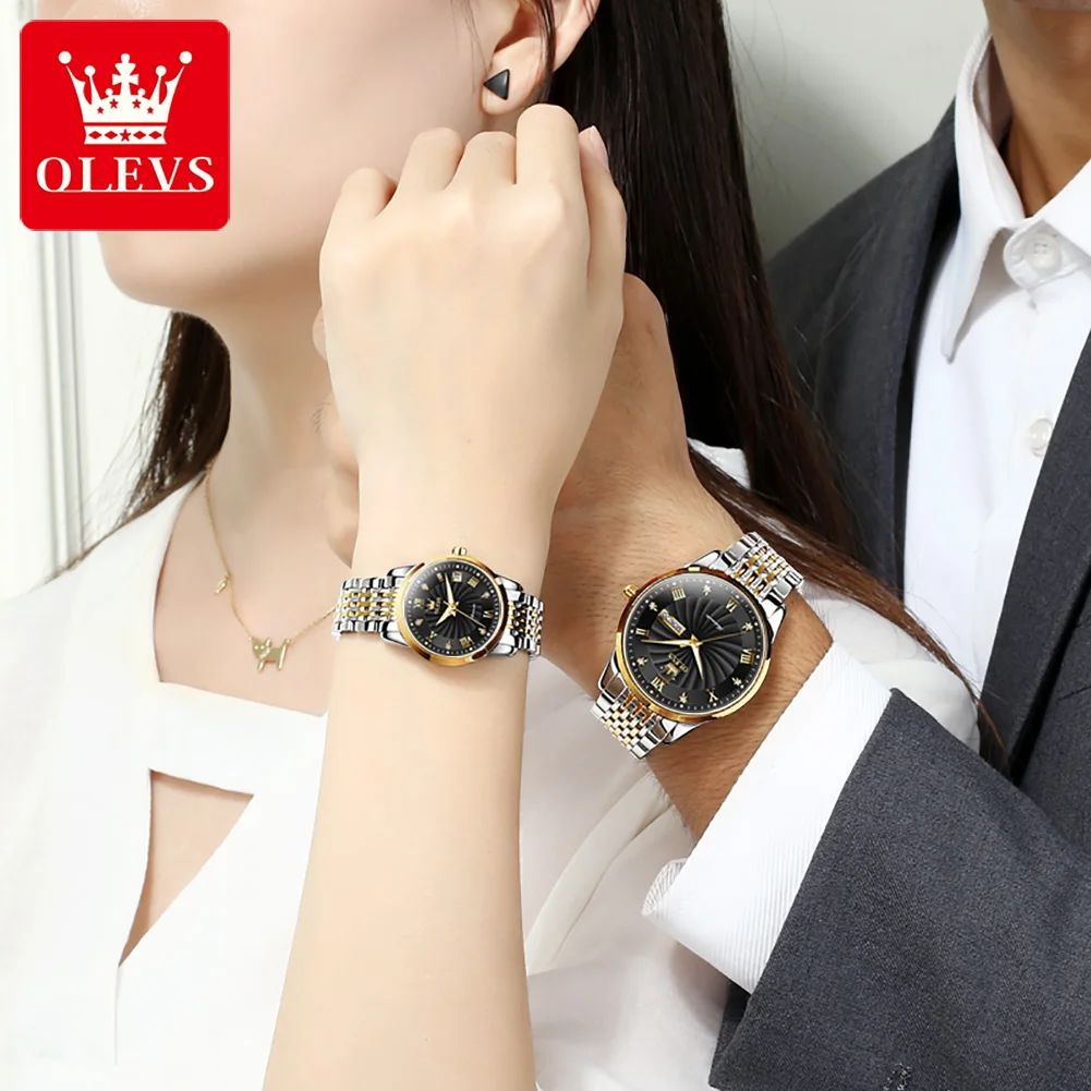 Часы мужские/женские механические с двойным календарем и циферблатом