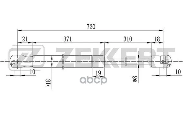 Пружина Газовая Капота Skoda Superb (3u4) 01- Zekkert арт. GF1768 |