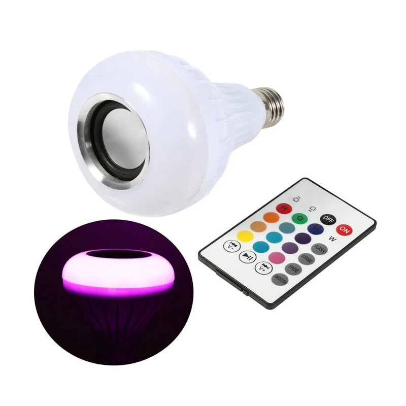 Умная Беспроводная Bluetooth-Колонка E27 RGB RGBW 12 Вт светодиодсветильник лампа