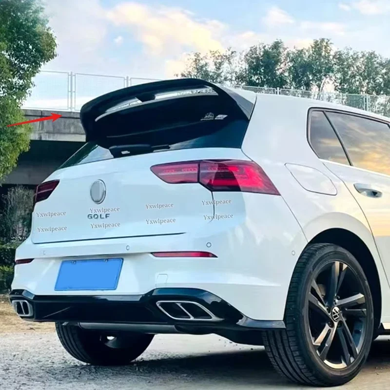 Фото Для VW Volkswagen GOLF 8 MK8 pro R-line GTI R 2020 - 2022 2023 Спойлер из АБС-пластика, карбонового цвета, задний спойлер на багажник автомобиля. №5