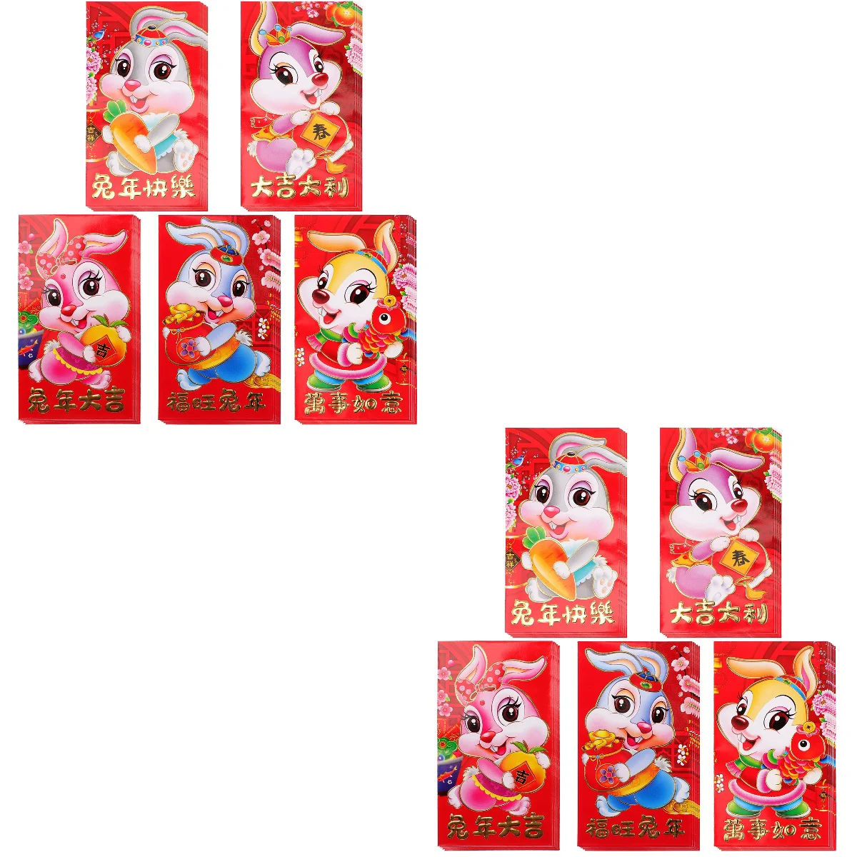 

Red Envelopes Year Packets Gift Festival Packet Spring Rabbit Money Style Chinese Pouch Wrapenvelops Bunny Luck