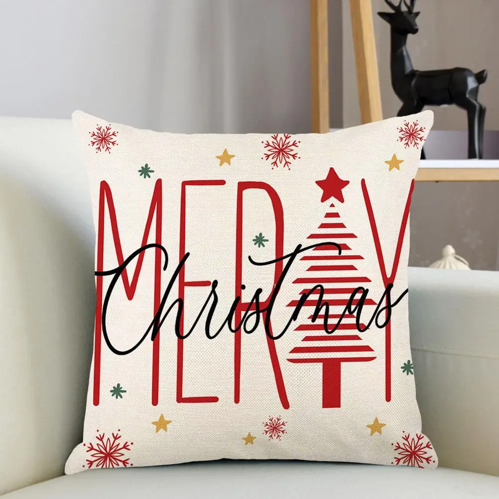 

Декоративная подушка, праздничные светильники, прочные наволочки с принтом рождественской елки со скрытой молнией для рождественского декора