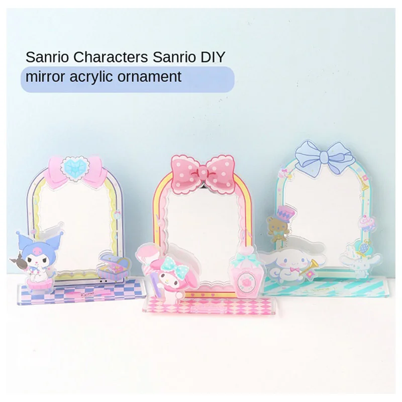 

Cartoon Anime Sanrioed Creative DIY Mirror Kawaii My Melody Kuromi Cinnamoroll Cute Acrylic Desktop Ornament Girl Birthday Gift
