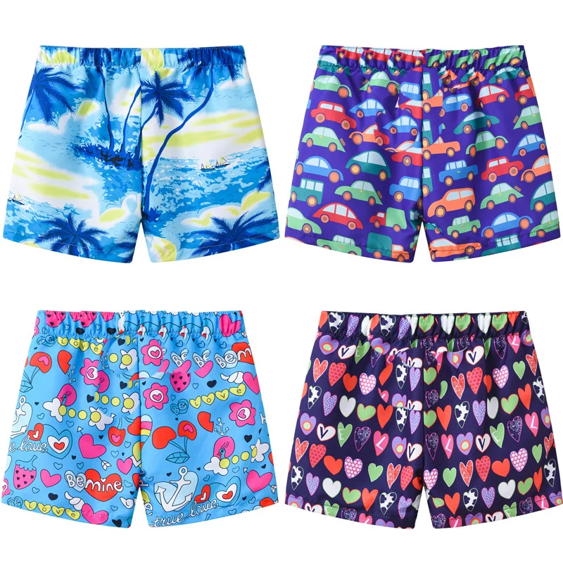 Kids Shorts For Boys Girls Swimwears Children's Beach Shorts Baby Summer Clothes 2-8 Years Cartoon Floral Swimming Trunks Boy