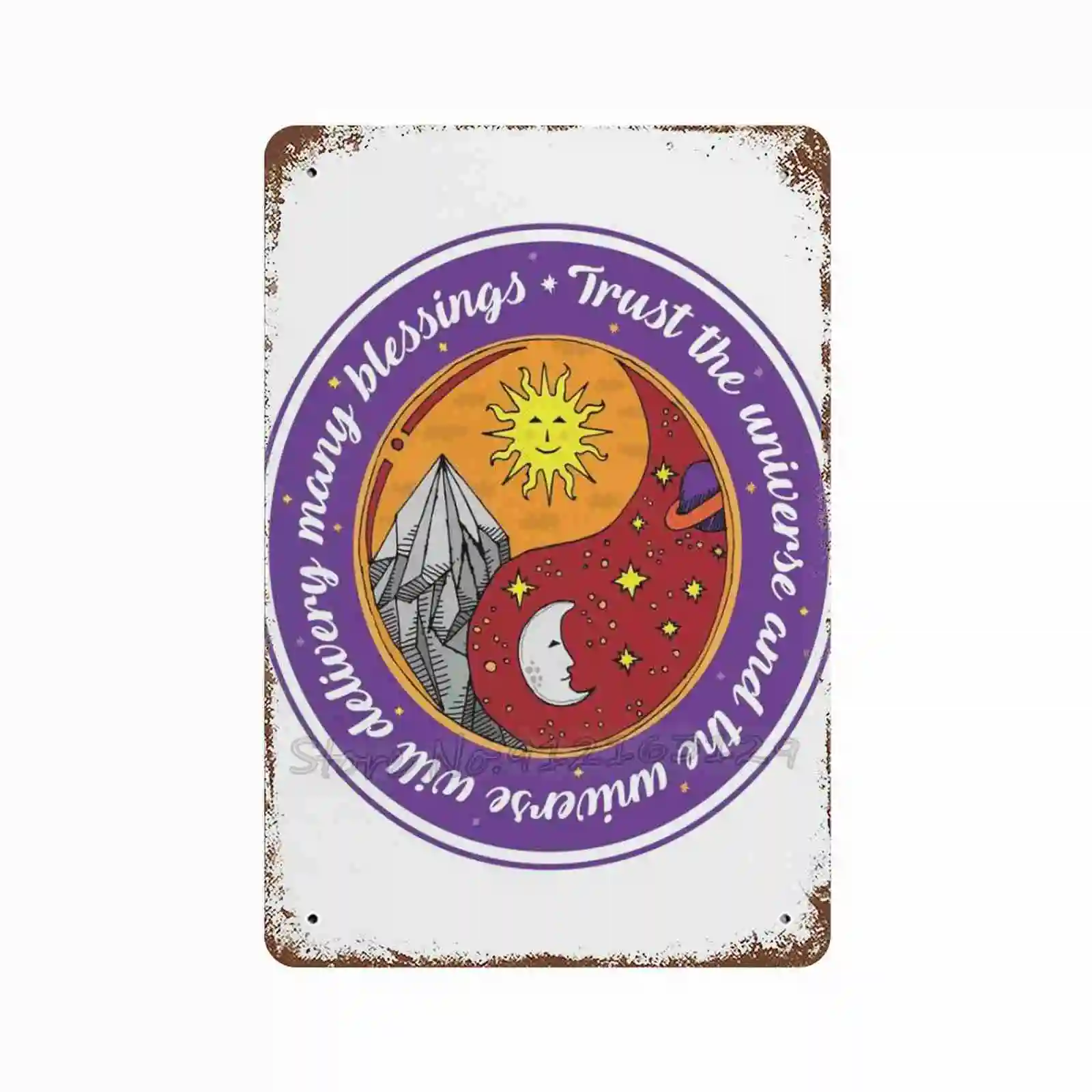 Металлическая вывеска Trust The Universe Декор жестяная подвесная картина Настенный