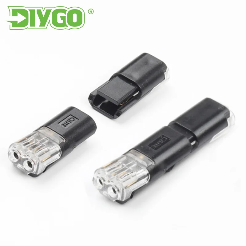 10PCS Fast Pluggable Wire Connector 2Pin Splice Electrical Cable Crimp Terminals For Wires Wiring LED Car Connectors 22-20AWG